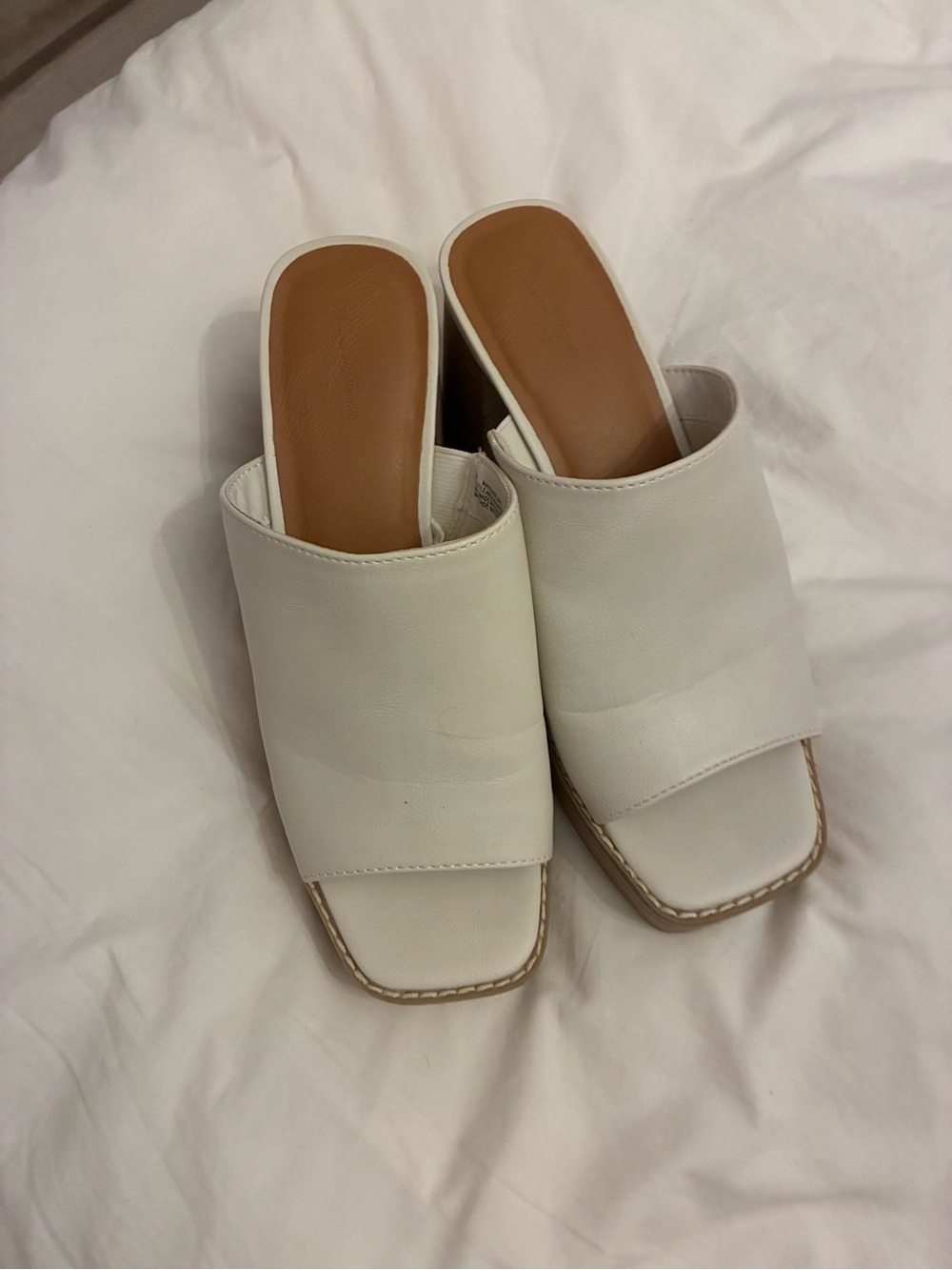 White Slide Mule Sandals - Women's Luxe Slip-On